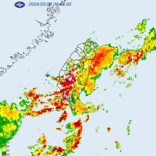 7縣市下大雷雨。氣象署提供