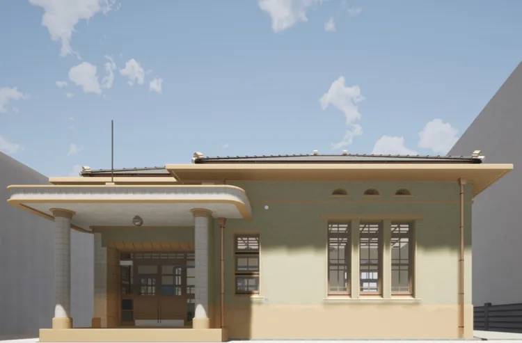 里港郵便局修復模擬圖。縣府提供