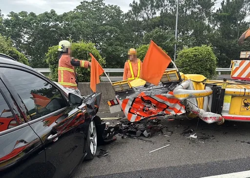 未注意車前狀況!國3寶山路段小客車追撞緩撞車 駕駛和乘客2傷