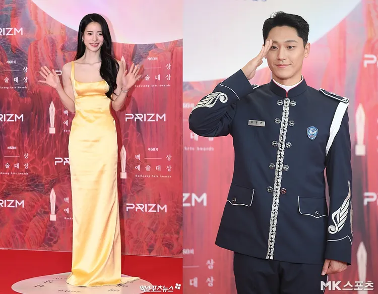 李到晛（右圖）服役中請自假參加，認愛後首度與女友林知衍同台。翻攝xoprtsnews、MKsports