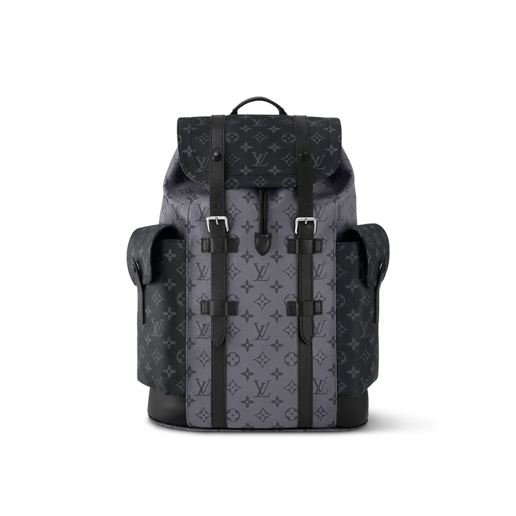 LV Monogram Eclipse帆布Christopher MM後背包，11萬1000元。品牌提供