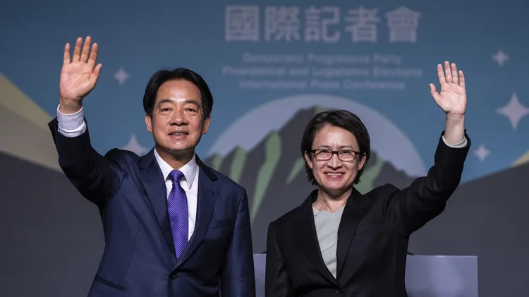 新正、副總統賴清德（左）與蕭美琴。美聯社資料照片