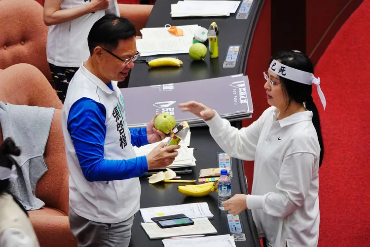 王美惠送給民眾黨立委張啟楷梅粉。莊宗達攝