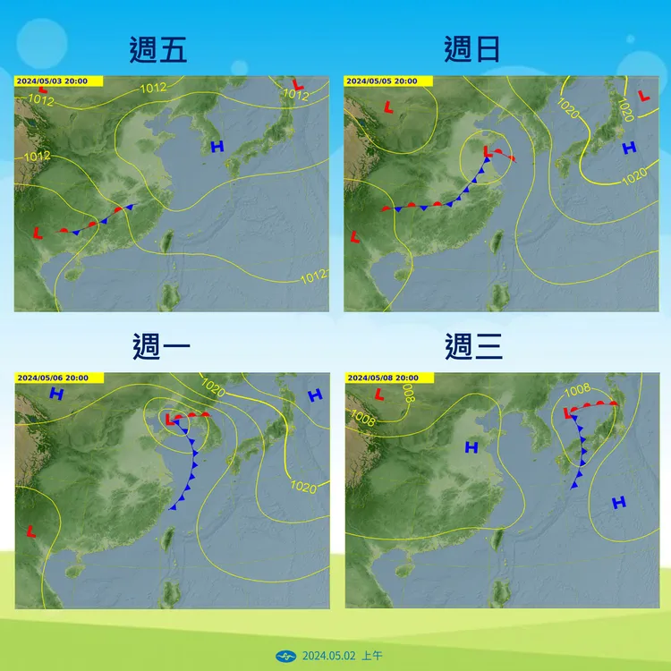 未來天氣預測。氣象署提供