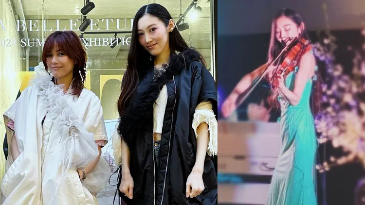 末延麻裕子在今年3月37歲生日當天開設IG，分享晚餐秀照片（右圖），也出現在朋友相川七瀨（左圖左）的IG。翻攝nanasecat IG、suenobumayuko0313 IG