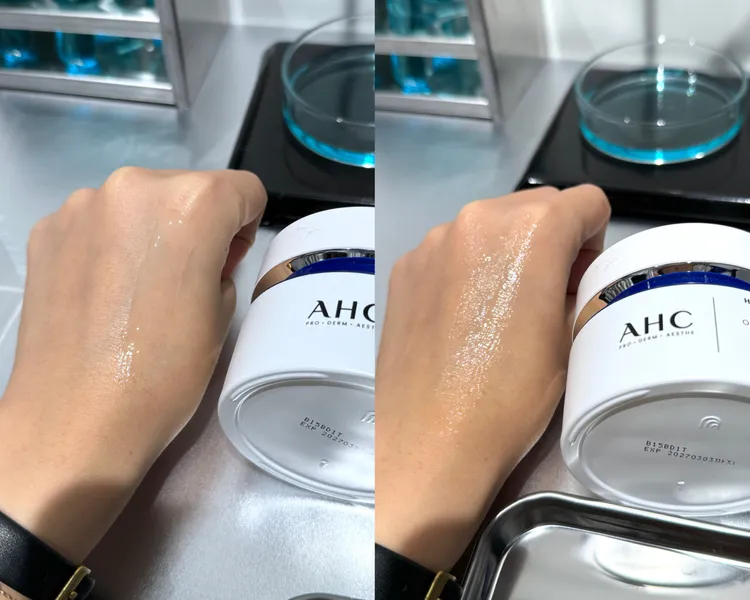 AHC醫美科研超導水光玻尿酸活膚霜質地。張家玲攝