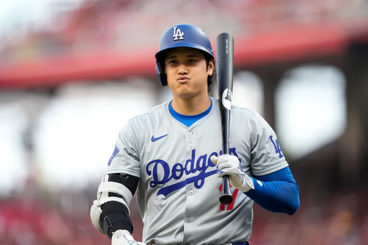 大谷翔平遭到3次三振。美聯社