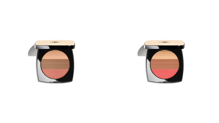 香奈兒原生美肌三色頰彩盤#蜜桃（左）、#珊瑚（右），各3190元。品牌提供