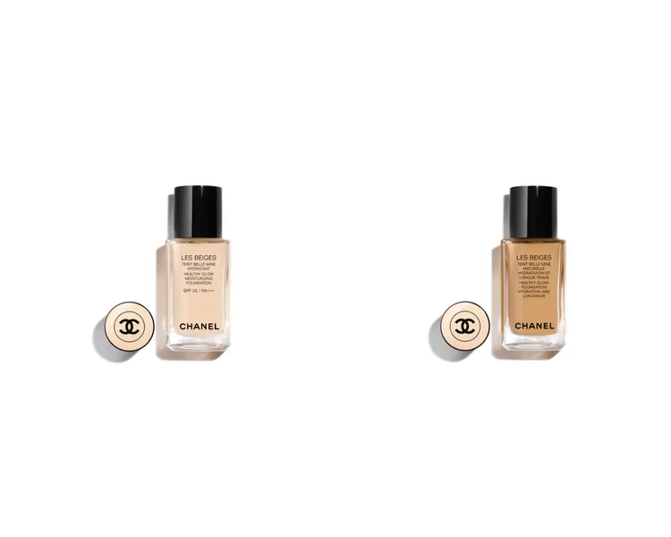 香奈兒恆潤裸光水慕絲粉底#B00（左）、#BO33（右），各2500元。品牌提供