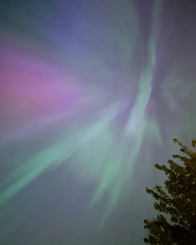 曾寶儀見妹妹看到極光，直呼太神奇。翻攝曾寶儀臉書