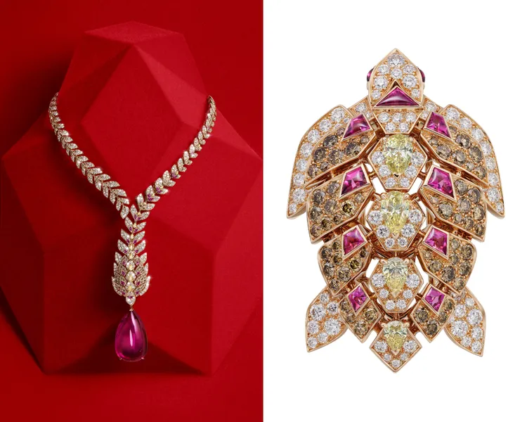 隱藏在Mochelys項鍊中的烏龜拆下轉換為胸針後，會露出頭和手腳，別具巧思。品牌提供