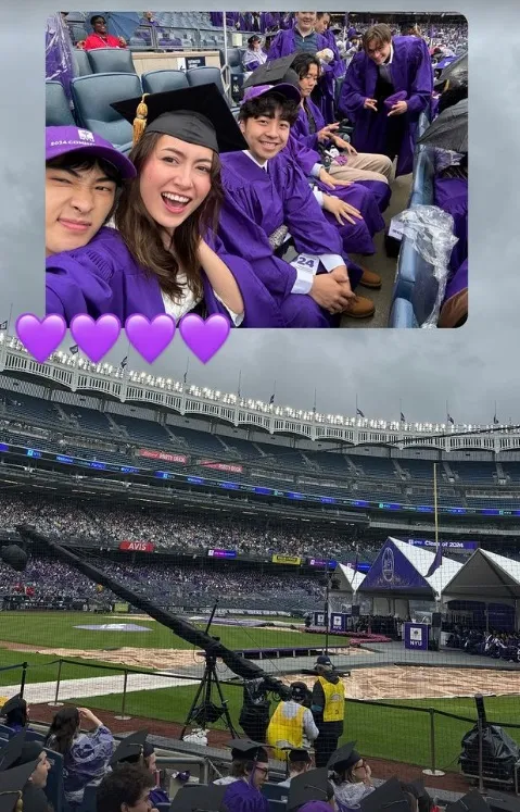 庾恩利（上圖左）出席紐約大學畢業典禮。翻攝庾恩利IG