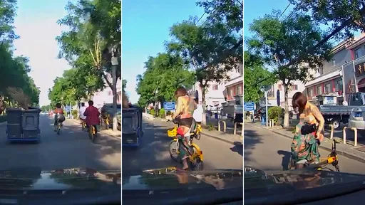 警世影片｜她穿連身長裙騎腳踏車　被脫成半裸「當街露奶」
