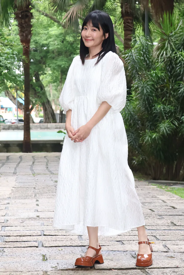 陳婉婷今天穿著被誤認為孕婦。陳建岐攝