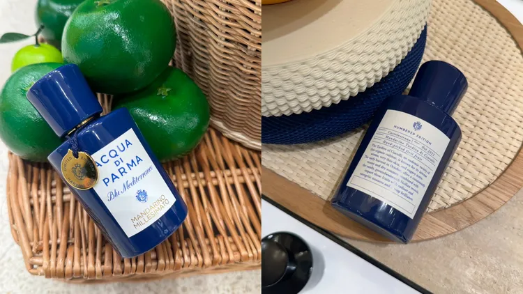 帕爾瑪之水藍色地中海西西里精選限量青橘淡香精擁有專屬標籤，100ml／9200元。張家玲攝 