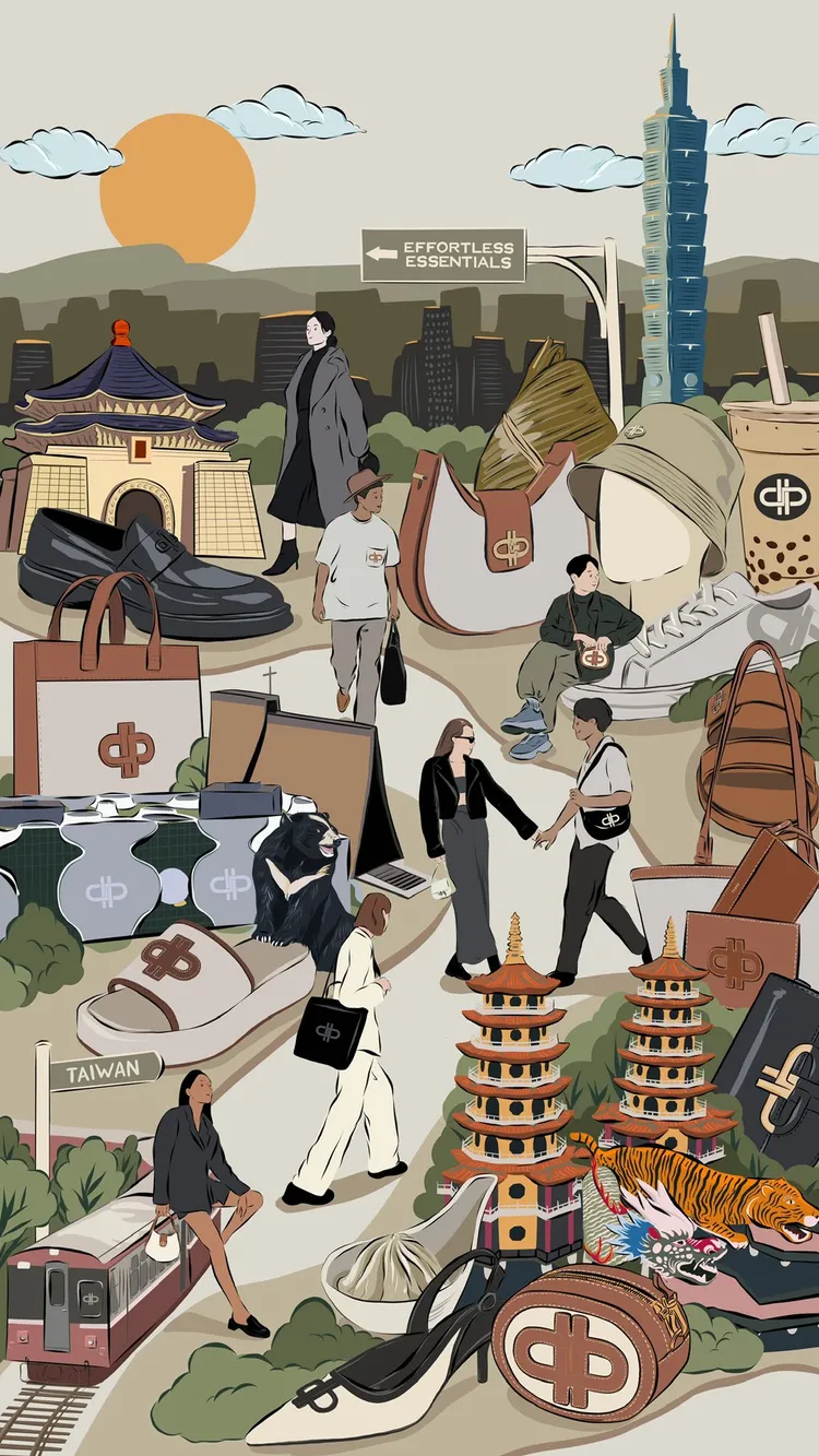 插畫融合了品牌經典單品、ICON LOGO以及多種台灣經典元素。品牌提供