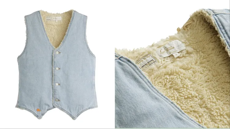 Levi’s® X ERL羊羔毛丹寧背心，1萬900元。品牌提供