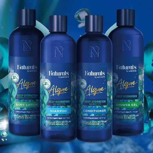 全球限定Naturals by Watsons海藻系列 萃取有機海藻100%海廢回收包裝
