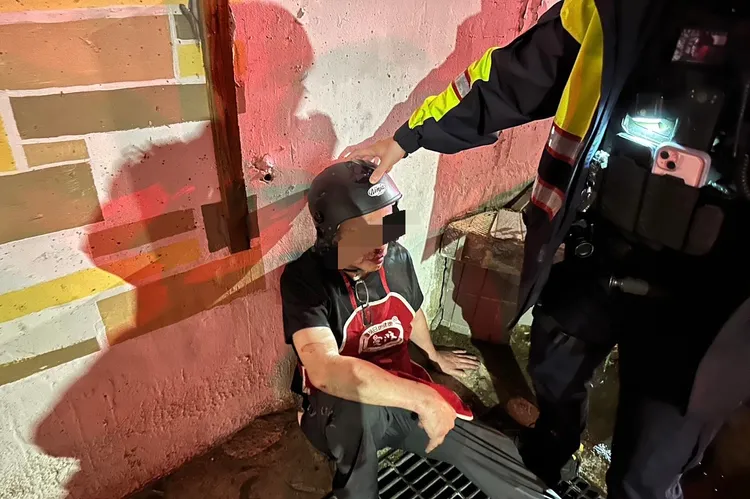 劉姓男子縱火被逮。竹東警分局提供