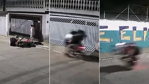 驚悚影片|外送員騎車蹺孤輪 下一秒把消防員撞飛命危