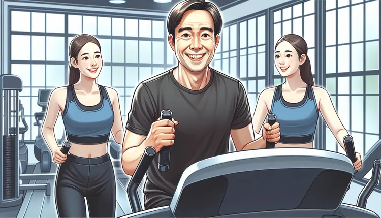 大叔不斷買課和女教練嬉戲，也讓其他健身房民眾側目。AI示意圖