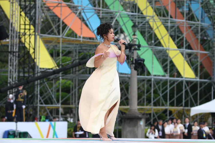以莉．高露在520就職獻唱。彭欣偉攝