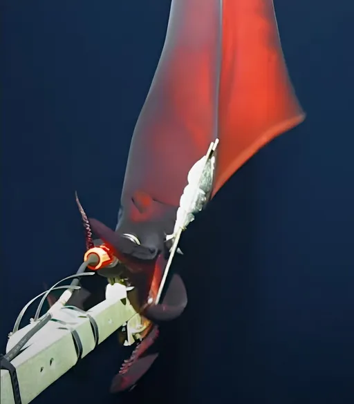 罕見深海怪物器官竟能發光 捕獵過程全被拍下