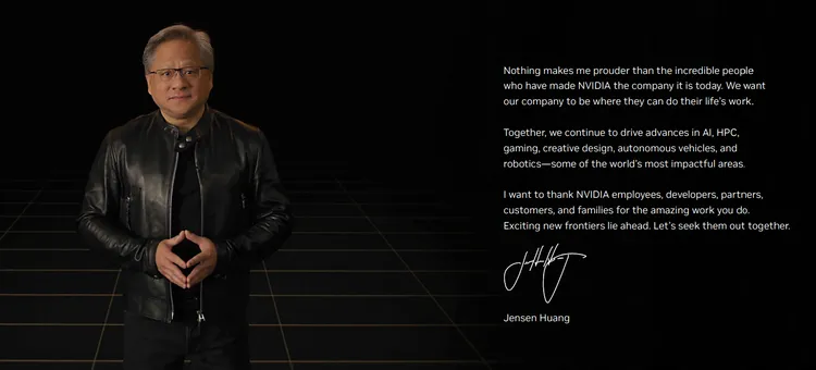 黃仁勳1993年創立了NVIDIA，並於生日當天踏進公司上班。翻攝NVIDIA官網