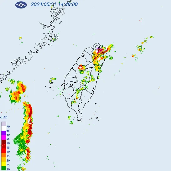新北市、台北市防大雷雨。氣象署提供