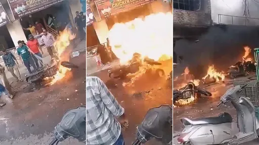 驚悚影片|機車市集起火「大家湊熱鬧」 突爆炸波及10人傷