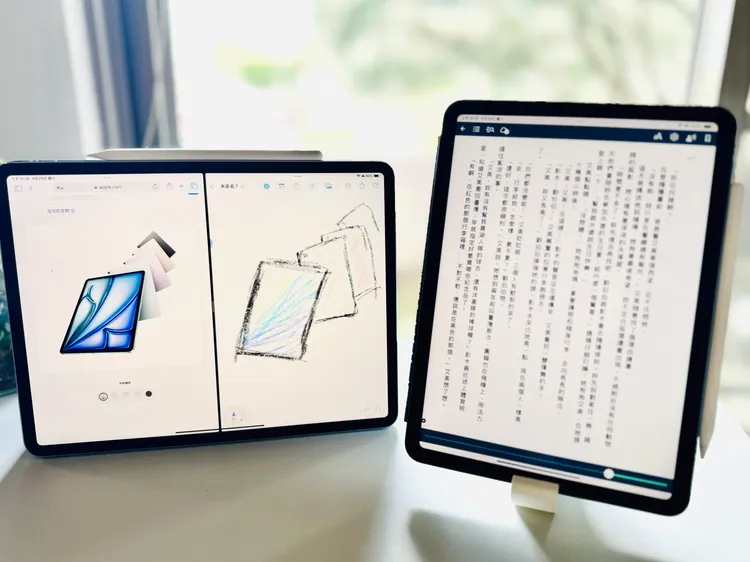 iPad Air 13吋對於追劇、多工處理上相當有感，11吋則推薦適合習慣閱覽電子書的朋友。
