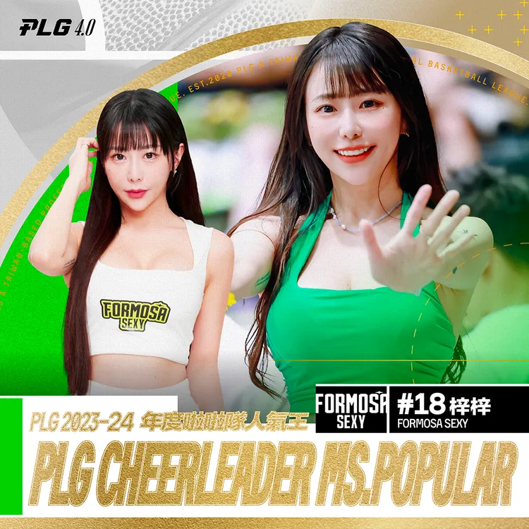 梓梓拿下啦啦隊人氣王。  PLG提供