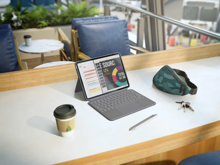 Logitech推出全新Keys-to-go 2輕巧藍牙鍵盤升級版，支援Android與iPad不同作業系統平板。羅技提供。