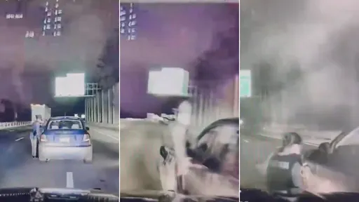 抓一送一!女警盤查高速公路毒駕 酒駕衝過來把她撞傷