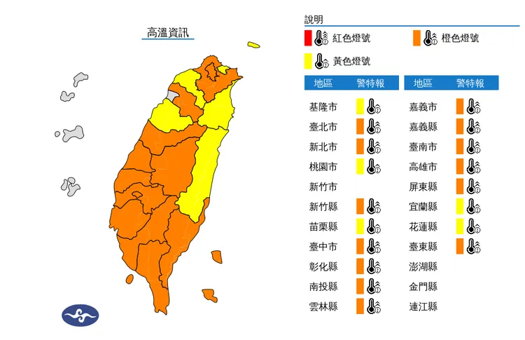 高溫資訊。氣象署提供