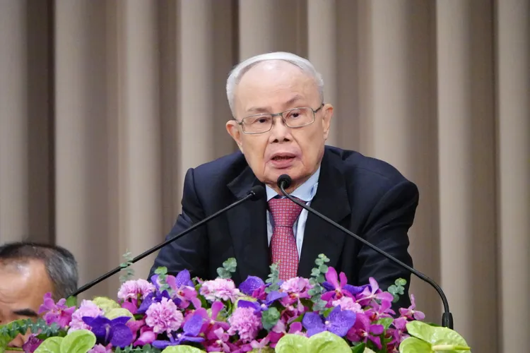 台化(1326)今召開股東會，決定分配現金股利1.25元。圖為董事長洪福源。莊宗達攝