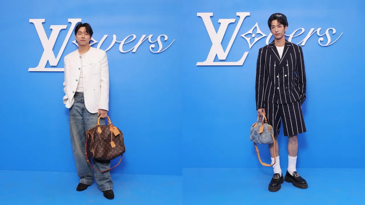 韓星孔劉（左圖）、台灣男星劉以豪（右圖）現身LV 2025春夏秀場。品牌提供