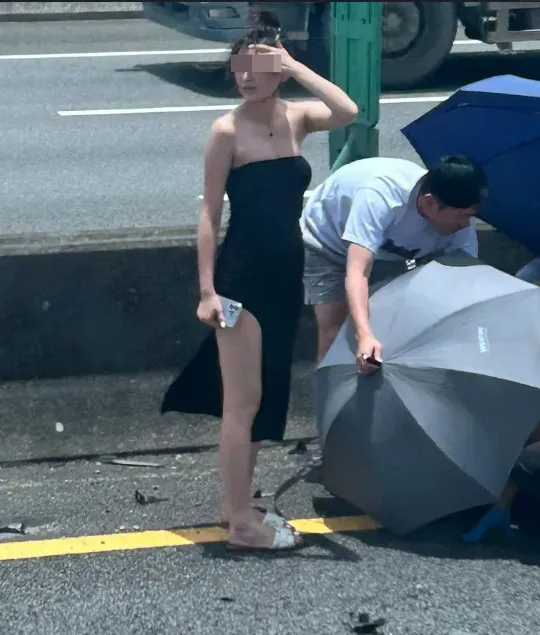 國道高衩正妹張舒晴。左桃園市消防局提供