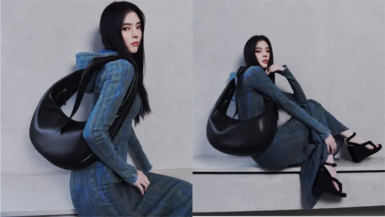 韓素希搭配今年新登場的Toni綁結彎月包。品牌提供