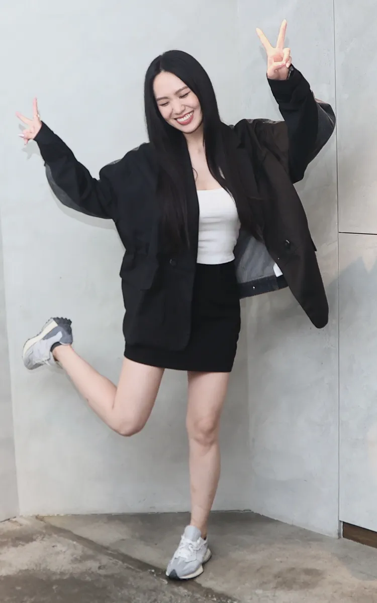 孫盛希快樂現身慶功宴。彭欣偉攝