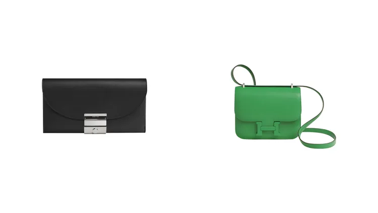 DÉPÊCHETTE 手拿包（左）25萬4600元、CONSTANCE 肩背包（右）39萬5100元。品牌提供