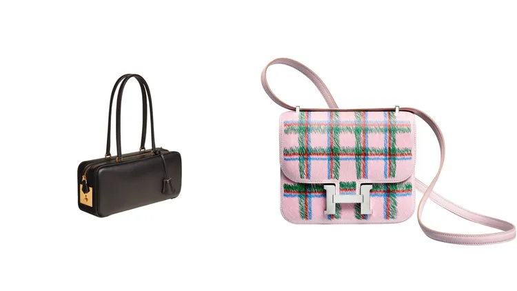FAUBOURG EXPRESS 肩背包（左）40萬3800元、CONSTANCE MIROIR TARTAN肩背包（右）49萬1600元。品牌提供
