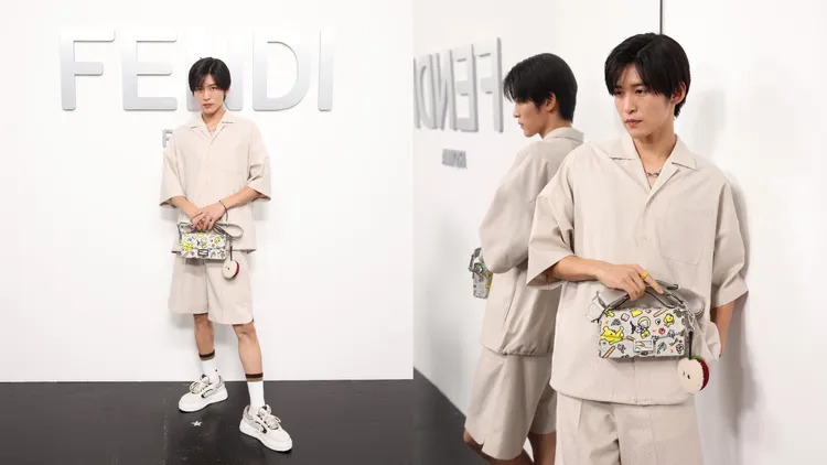 日本男星目黑蓮現身FENDI 2025男裝大秀。品牌提供