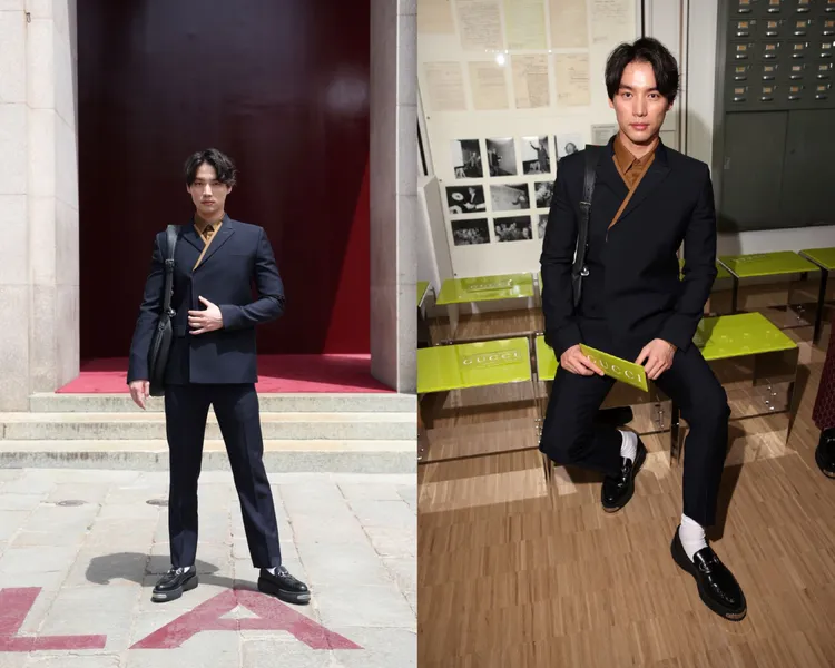 日本男星福士蒼汰前往欣賞GUCCI 2025男裝大秀。品牌提供