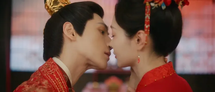 男女主角洞房花燭夜，女主變身成油膩大叔。iQIYI國際站提供