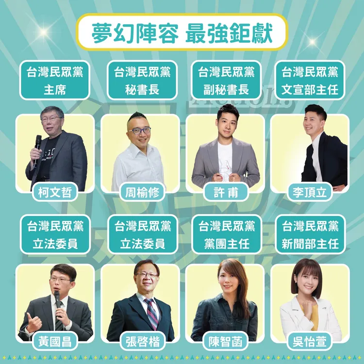 「行動！未來之眾！」營隊出席陣容。翻攝自柯文哲臉書