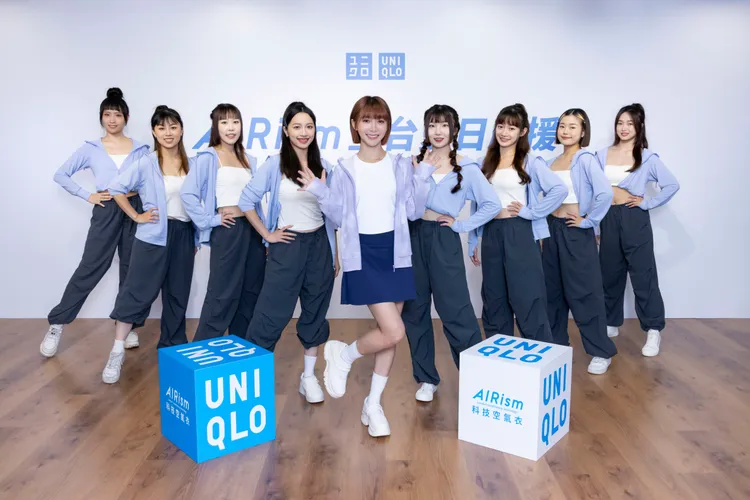 UNIQLO AIRism夏日應援團團長溫妮（中）和應援啦啦隊合照。品牌提供