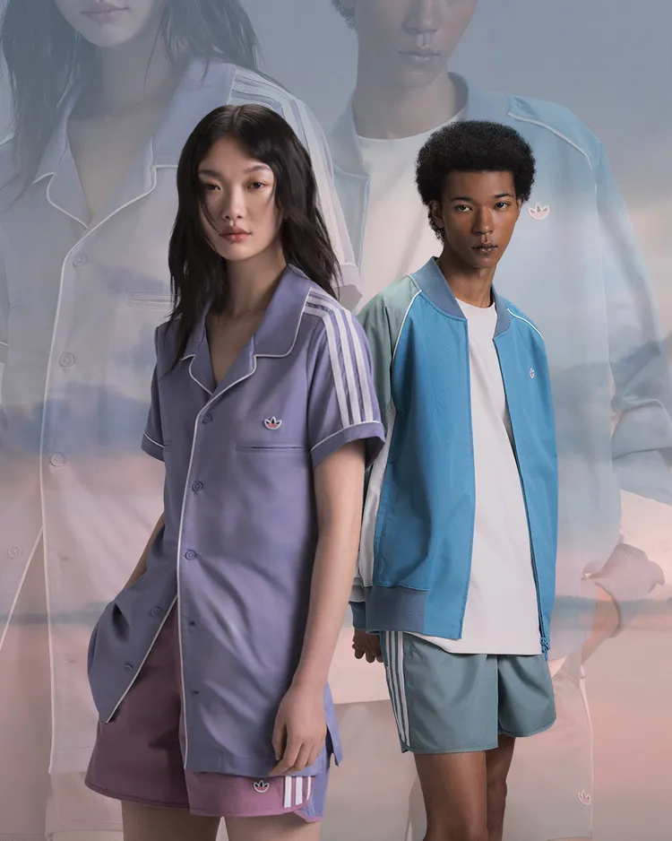 夾克外套、短褲等單品披上蔚藍綠、紫羅蘭外衣。品牌提供