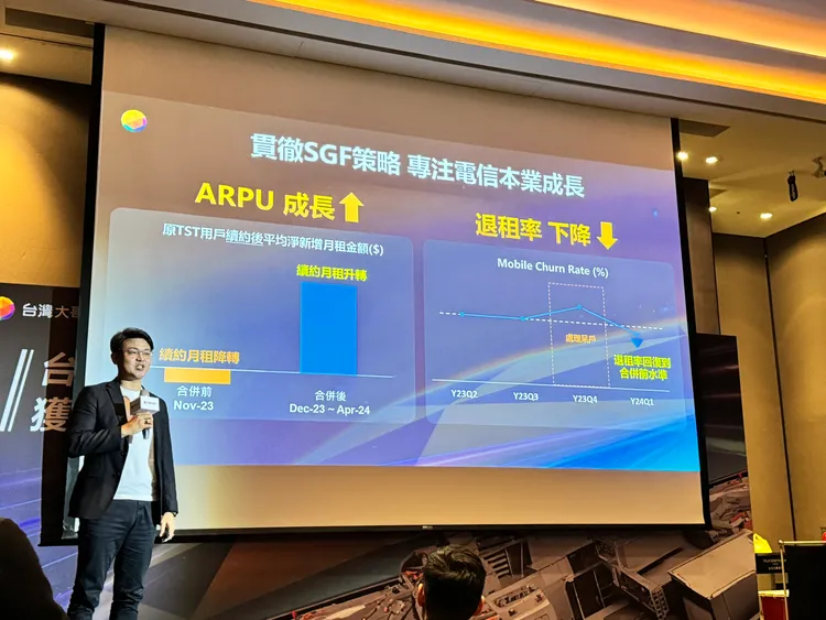 在用戶ARPU（(ARPU-Average Revenue Per User，每用戶平均收入）與降低用戶流失率方面表現滿意。趙筱文 攝影。