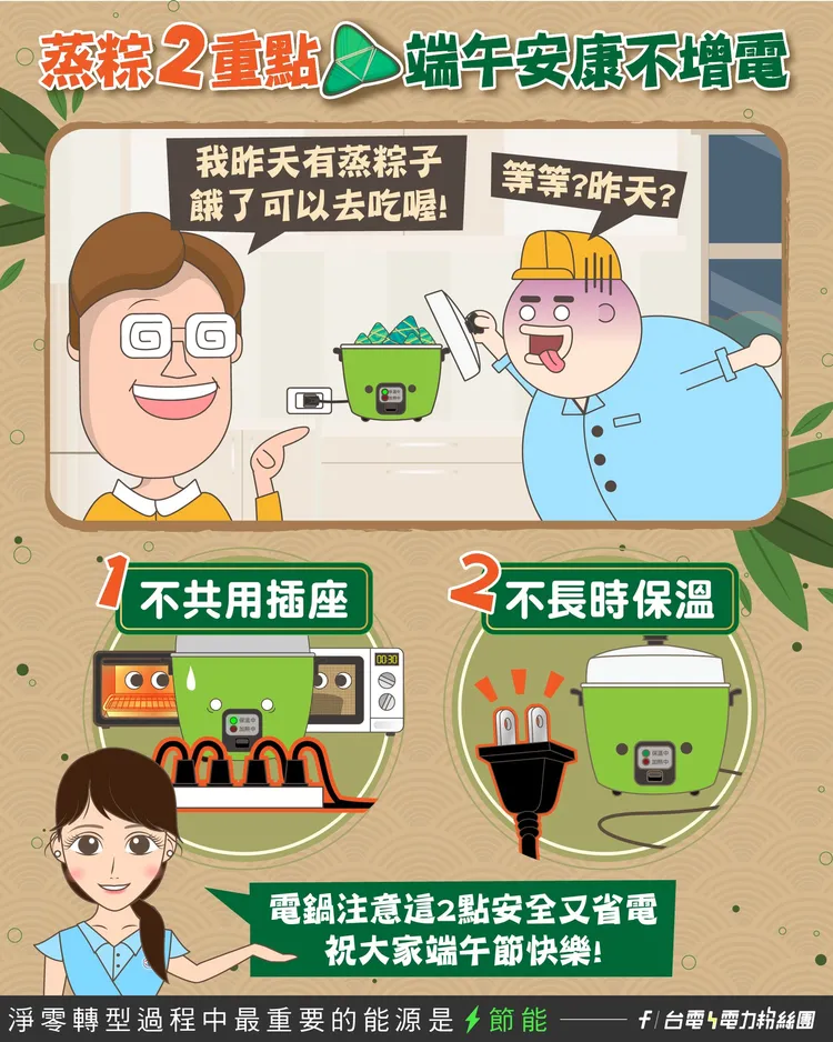 台電提醒2個用電鍋的NG行為。翻攝自台電電力粉絲團